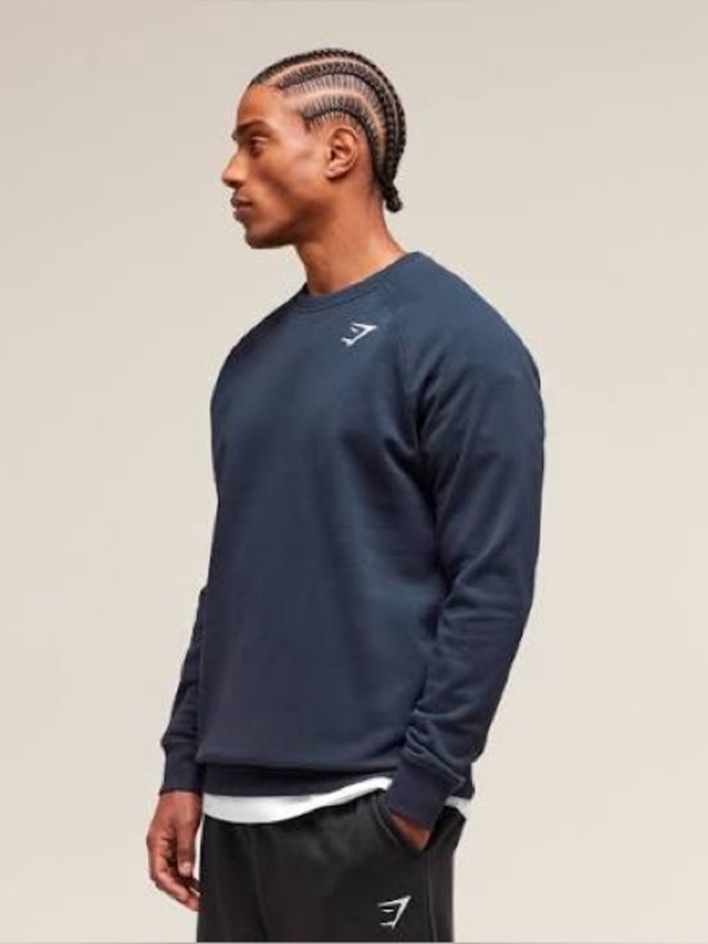 Gymshark Men's Crest Slim Fit Sweatshirt - Navy XL